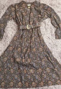 Working Women's Belted Dress....SHE paisley